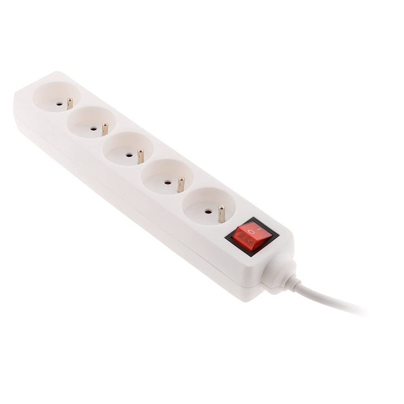 Inotech 5-Way Socket Strip with Plug and Extra Flat Plug