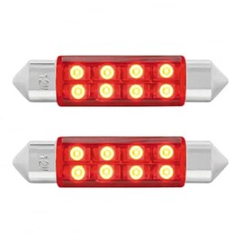 CTW 2 Pack Festoon Red 8 SMD High Power LED 211-2 Light Bulb Interior Dome Light