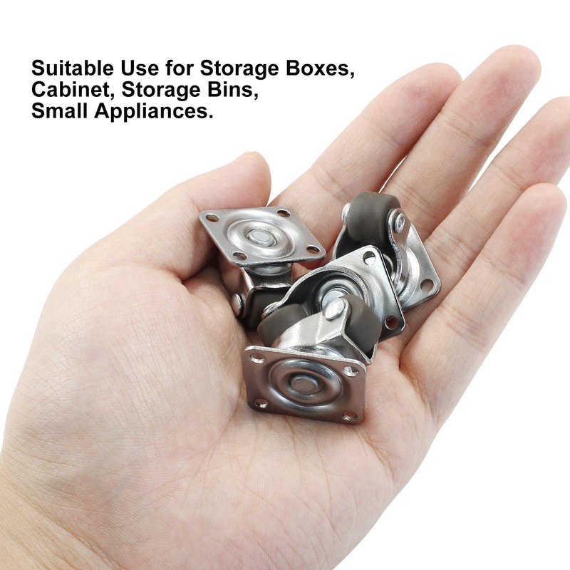 Murtenze Mini Swivel Caster Wheels - 8PCS, 1/2 inch Diameter,