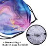 Marble Printed Gymnastics Grip Bag Golden Foil Drawstring Bag Blue