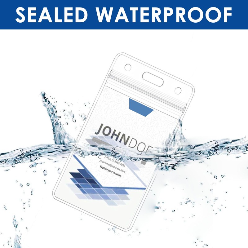 200 Pack Vertical Badge Holders, Clear Plastic ID Badge Holder