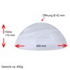 Lamp Glass White Diameter 250 mm Alabaster Glass E27 Replacement