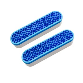TANG SONG 2 PCS Silicone Make up Brush Holder Cosmetic Storage Box Desktop Organizers (Blue)