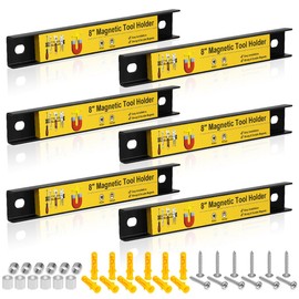 UCINNOVATE 8” Magnetic Tool Holder, 6 Pack Heavy Duty Magnetic Screwdriver Organizer Tool Holder Strips, Magnetic Strip Holder Workbench Storage, Magnet Tool Organization Bar for Wall Garage Wrenches
