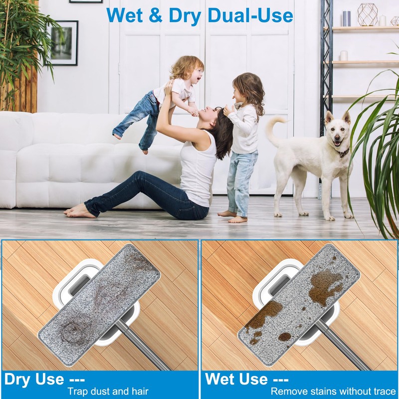 2pcs Microfiber Mop Pads, Mop Head Replacement for Joymop, Mop