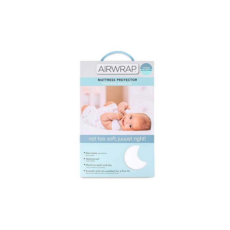 Airwrap Safer Breathing Zone Cotbed Mattress Protector AWPMCB3517