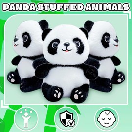LoYuSenn 10 Inch Panda Stuffed Animal Plush Toys for Kids and Babies, Cute Panda Plush Toys, Soft Bear Stuffed Animals for Easter Basket Stuffers, Valentines Day Gifts, Kawaii Bear Plushies