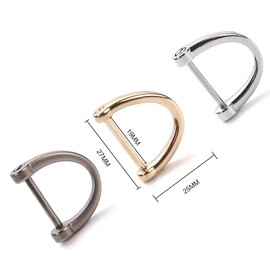 Pamtns Pack of 24 D Ring with Screw Backpack Buckle Key Ring Accessories Bag Accessories Key Holder D Loop Removable D Rings with Closing Screw Shackle for Buckles