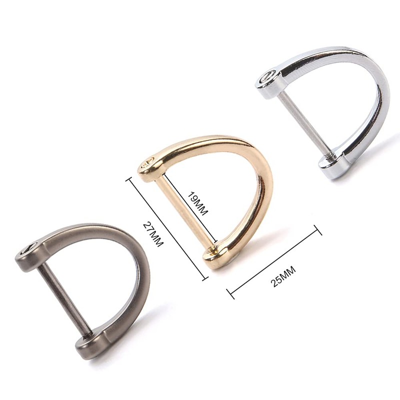 Pamtns Pack of 24 D Ring with Screw Backpack Buckle