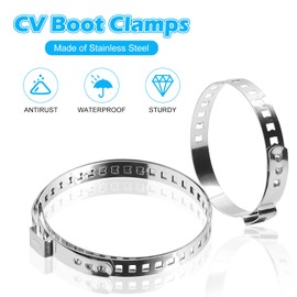 MaxEarn 30Pcs CV Boot Clamps(15Pcs Large + 15Pcs Small), Universal Adjustable Stainless Steel Drive Shaft CV Joint Boot Bands, Axle Repair Clamps Kit, Hose Clamp Tool for Car Truck SUV