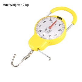 sourcing map Handle Spring Scale 10kg ABS Plastic Portable Handheld Hanging Balance Dial Weight Scale Random Color