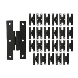 QCAA Black Steel Hinge Offset for Cabinet Door, 3/8", Matte Black, 24 Pack, Made in Taiwan