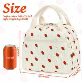 BTOOP Lunch Box for Women Men Cute Corduroy Lunch Bags Large Capacity Insulated Lunch Tote Bag For Work Travel Or Picnic