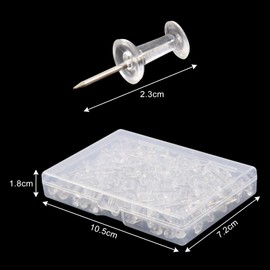 Redamancy Pack of 120 Push Pins Push Pins Transparent Push Pins Push Pins Pin Board Pins in Storage Box Clear Drawing Pins for Cork Board, Map, Photos, Home, Broo, Crafts