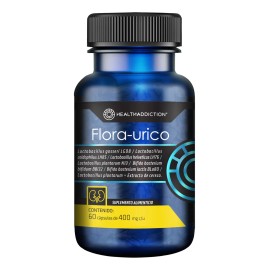 HealthAddiction Flora Úrico | 60 Cápsulas | Regula Ácido Úrico y Flora Intestinal | Apoyo Renal y Detox 
