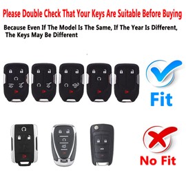 Yuebutor Key Fob Cover Case Compatible with Chevy Silverado Suburban Tahoe GMC Yukon/Yukon XL Terrain Acadia Shell Keychain Protector Accessories (White-Single Set)