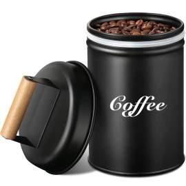 GMISUN Coffee Canister, 33 Fl Oz/1L Black Grounds Container for Station, Airtigh