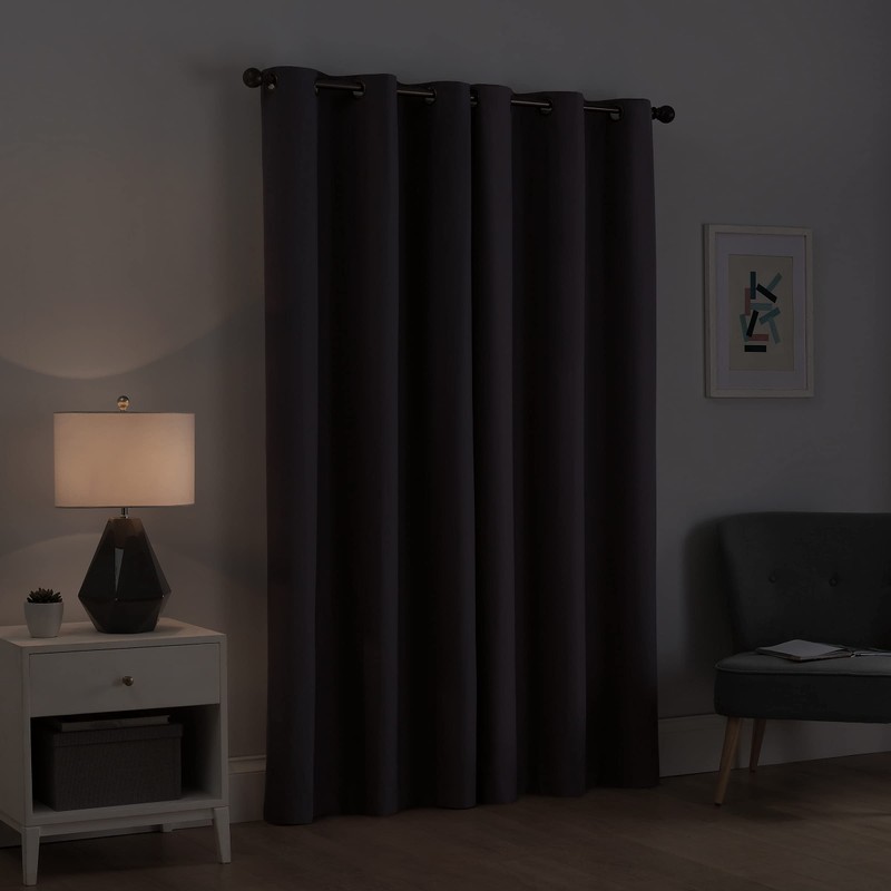 ECLIPSE Microfiber Total Privacy Blackout Thermal Grommet Window Curtain for