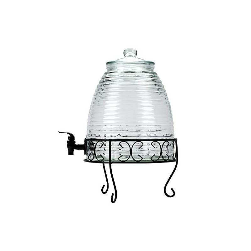2.4 Gallon Glass Bee Hive Beverage Drink Water Ice Tea