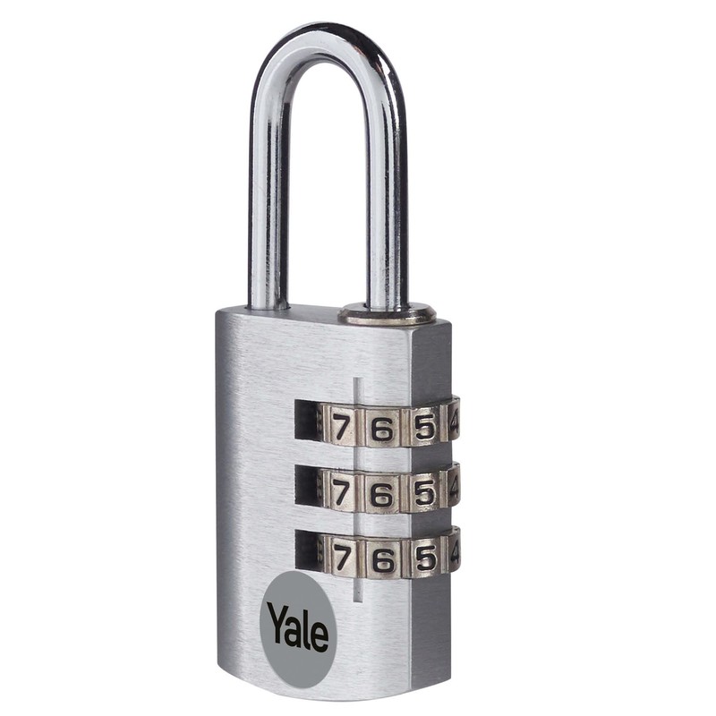 Yale YE3CB/20/121/2/S 20mm Aluminium Combination Padlock - Silver, Pack of