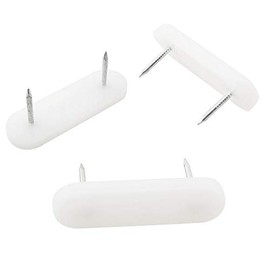 WHYHKJ 40pcs Plastic Head Double Pins Multifunctional Furniture Chair Leg Feet Pads Glide Nails Nylon Moisture Proof and Wear-Resisting Silencer Furniture Accessories, White
