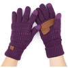 Knitted Lined Gloves - Dark Purple
