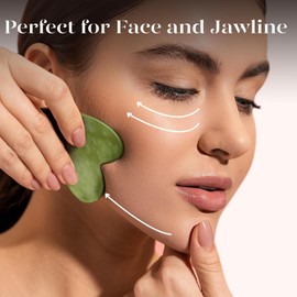 BAIMEI IcyMe Gua Sha Facial Tools Face Massager for Skin Care, Relaxation and Reduce Wrinkles Puffiness Skin Care Tools, Self Care Gift for Men Women - Xiuyan Jade