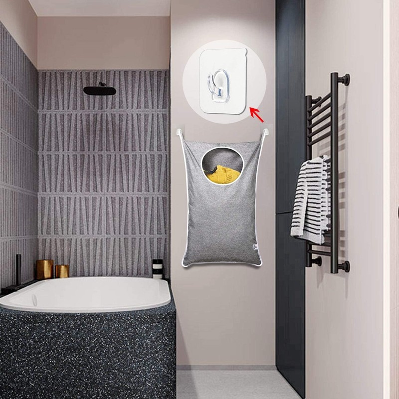 Large Hanging Laundry Hamper & Wall Mounted Laundry Bag -