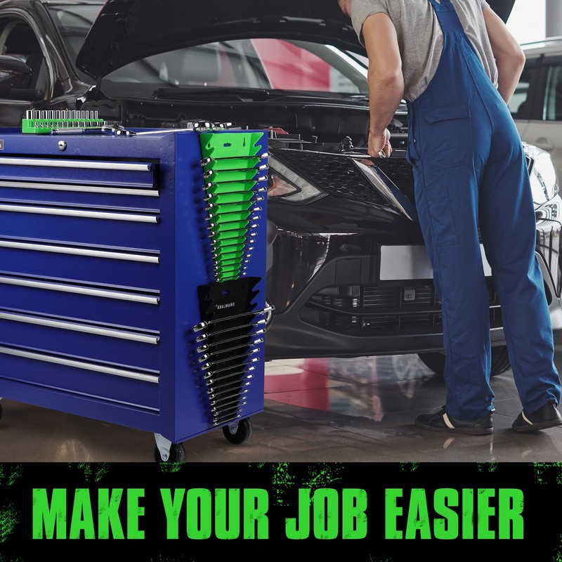 Magnetic Wrench Organizer 4-piece, Wrench Rack Tool Trays SAE (1/4"