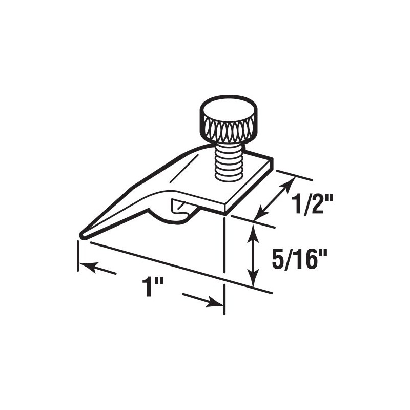 Prime-Line T 8726 Storm Door Panel Clip with Screws, 5/16