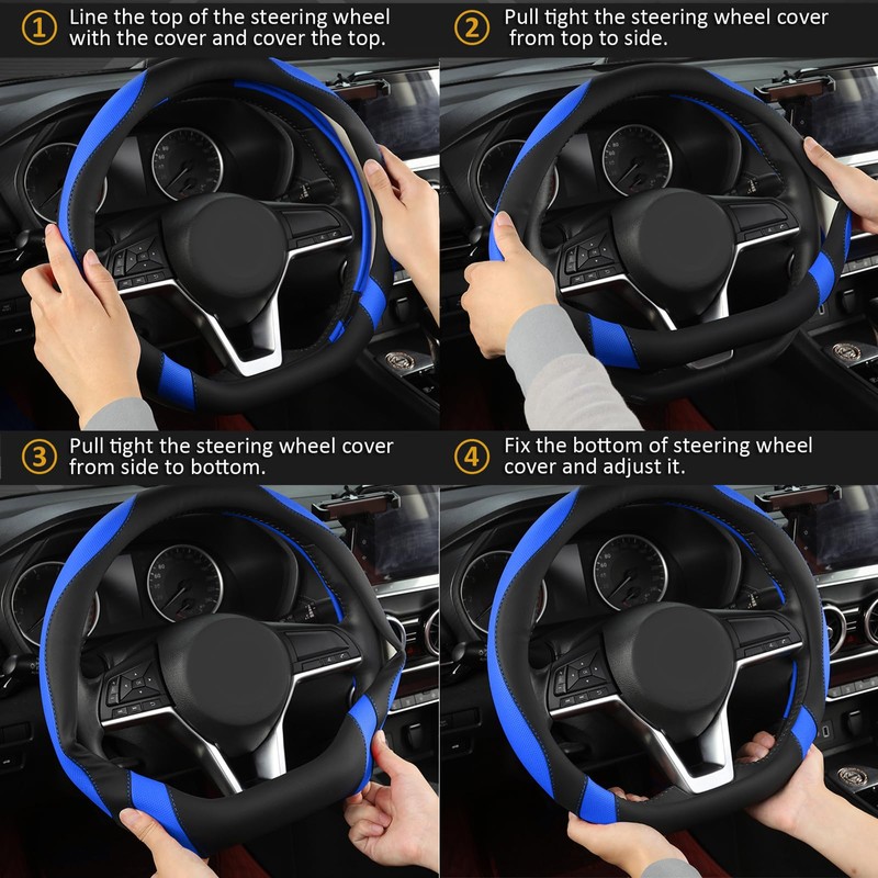 West Llama Flat Bottom Car Steering Wheel Cover for Nissan,D