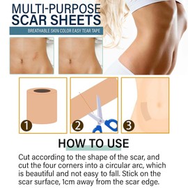 2 Boxes Scar Tattoo Cover Up Tape Sheets - 1.96 x 196 Inches, Invisible Skin Tone Concealer Stickers for Scars and Tattoos