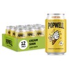 Popwell Cream Soda Caffeinated Better-For-You Prebiotic Soda, with 6g Fiber,