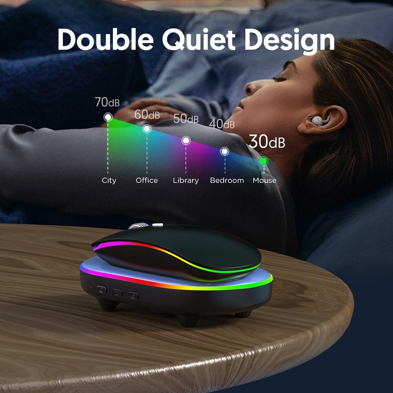 QYFP LED Mouse Jiggler Undetectable Mouse Mover Device with Timer,