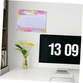 CAXUSD Habit Tracker Planner Journal Monthly Habit Tracker for Goal Setting Workout Calendar and Daily Journaling Spiral Binding Minimalist Watercolor Design