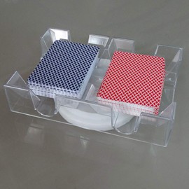 S-TROUBLE 2/6 Deck Transparent Poker Card Box PC Playing Card Stand with Rotating Trays Casino Party Board Game Props