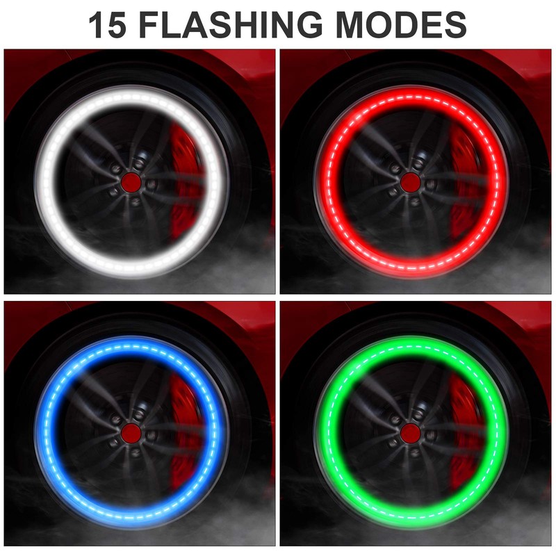 4 Pieces Car Tire Lights Wheel Valve Stem Lamp Cap