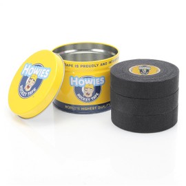 Howies Black Hockey Tape | 1" Black Cloth Stick & Bat Tape for Hockey, Lacrosse, Baseball, Sports | Multiple Pack Sizes | Strong Grip, Durable, Long-Lasting | Made in USA (3 Pack)