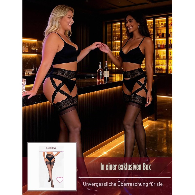 comeondear Sexy Open Tights for Women, Black, XS-M