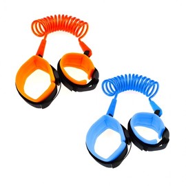 Anti-Lost Spring Cord Safety Strap Band for Outings Wrist Link Blue 2ea