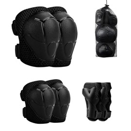 Xmart Pack of 6 Children's Knee Pads Inline Skates Children's Adjustable Protectors Inline Skates Children's Protectors Children Suitable for Roller Skating Wheels Bikes Skiing and Skateboards