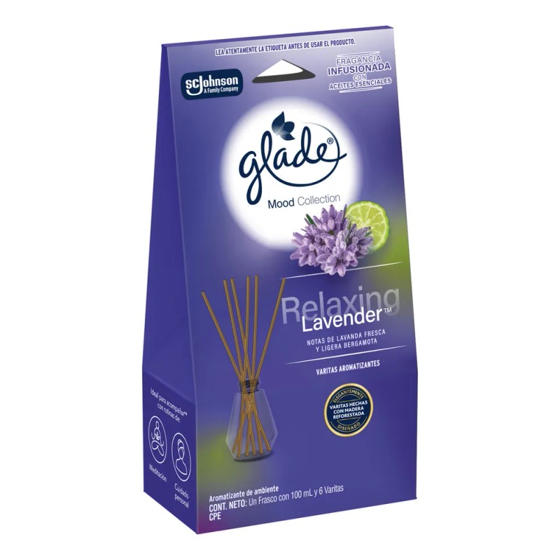 Aromatizante Glade Varitas Mood Collection Relaxing Lavender Frasco con 100