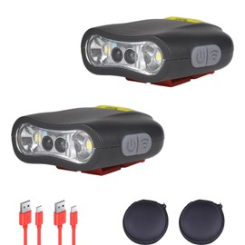 XLENTGEN Cap Lights Clip on Hat 2 Pack Rechargeable LED Headlamp Motion Sensor Hat Clip Light, Adjustable 90°, Waterproof Hands Free Hat Flashlight for Camping, Fishing, Running