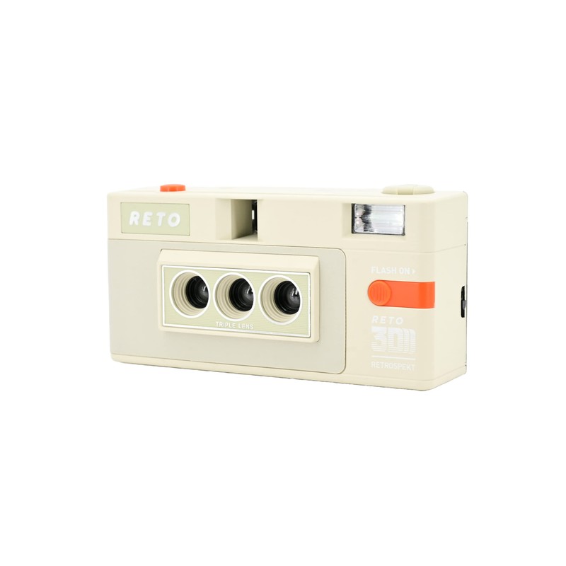 RETO3D Film Camera (White Retro Spectrum Edition)
