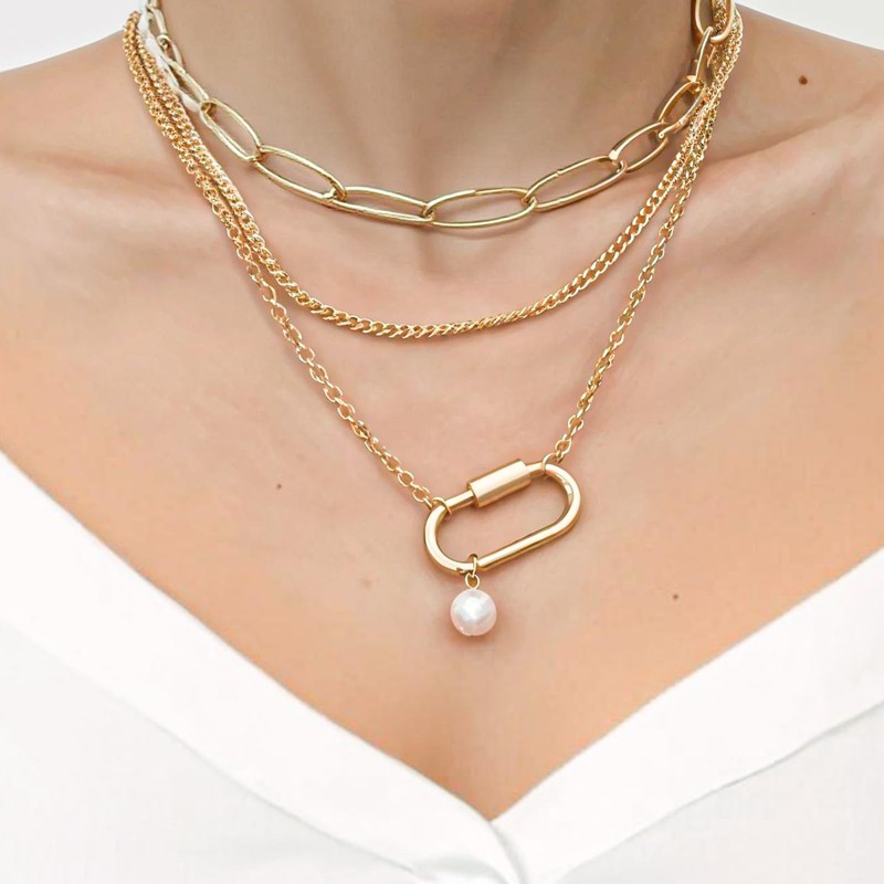 HJZHII 20 Pcs Screw Carabiner Lock Charms Gold Necklace Clip