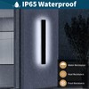 Daoseolo 39.3inch Modern Outdoor Wall Light, Black Outside LED Wall
