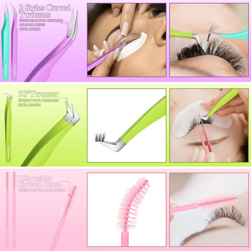 6pcs Eyelash Tweezers Lash Extension Tweezers for False Lashes,Christmas Gifts