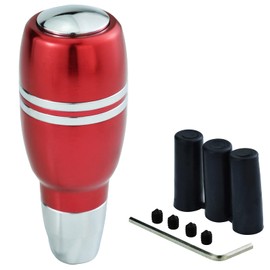 Temzzer Push Button Gear Stick Knob Weighted Shifter Lever Handle 4 in Car Shift Head for Most Automatic Transmission Vehicles (Red)