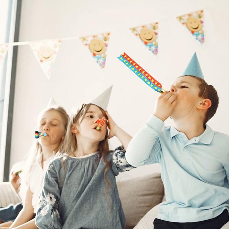 WUSJCOF Pack of 15 Party Flutes Blower Party Whistle Noise-Maker