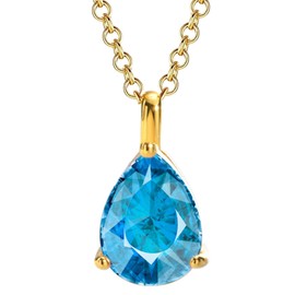 December Birthstone Necklace Water Drop Zircon Clavicle Pendant Necklaces 14K Plated Gold Dainty Jewelry Accessories Gifts for Women Girlfriends (March-3)